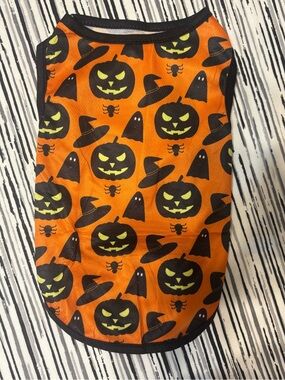 Pets Halloween Pumpkin & Ghost Tee Orange
